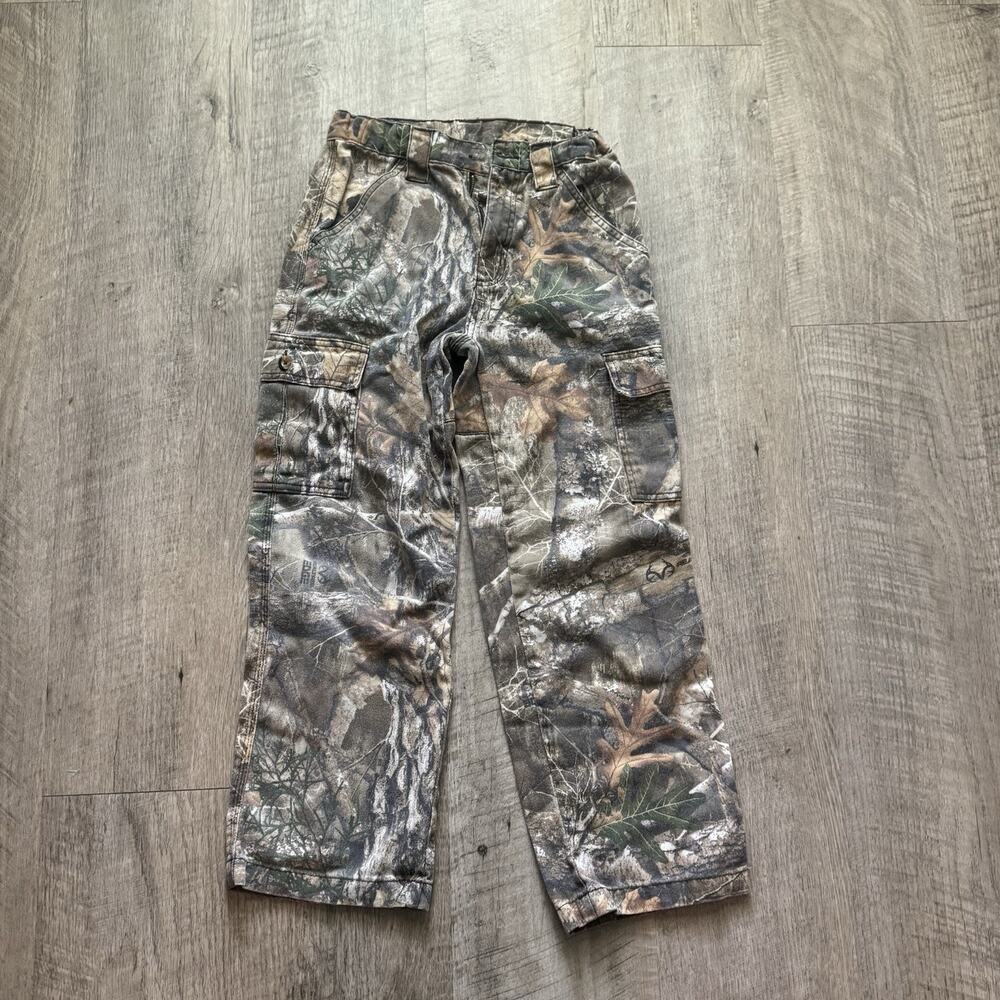 King's Youth Camo Cargo Pants Size Large 10/12 Hunting Fishig Realtree Edge